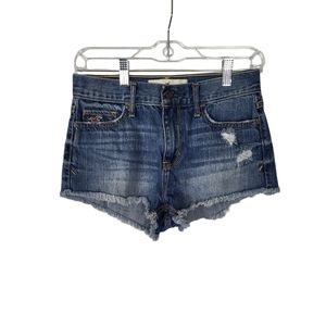 Hollister women's blue wash cut off jeans Shorts size 3,w26